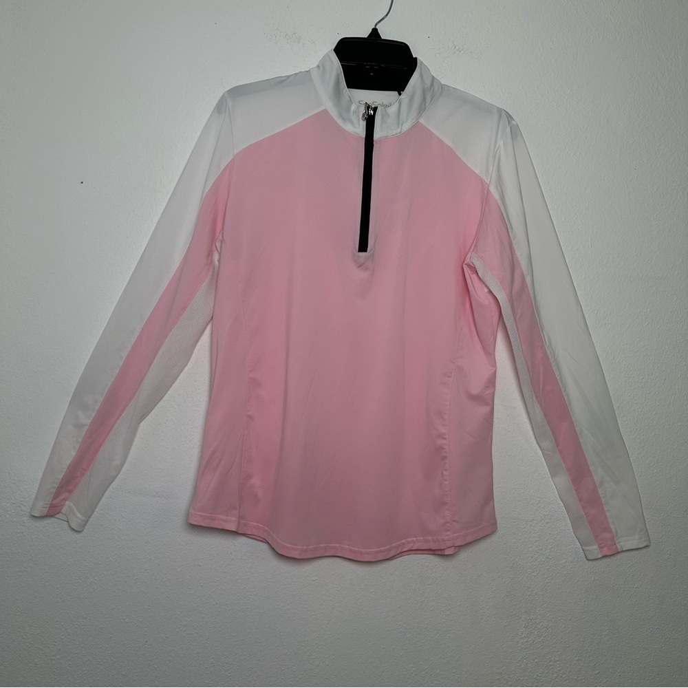 Sansoleil SunGlow Zip Mock Pink And White Long Sleeves UV 50+
Cooling - Picture 2 of 14